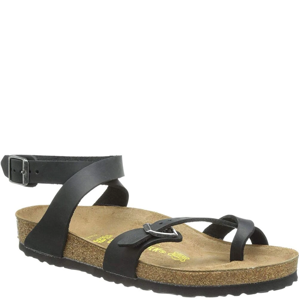 Birkenstock Women's Yara Oiled Leather Casual Shoes - Black 1 Birkenstock Women's Yara Oiled Leather Casual Shoes - Black