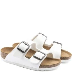 Birkenstock Arizona Kids Birko-Flor Sandals - White 8 Birkenstock Arizona Kids Birko-Flor Sandals - White -Elliotts Boots Shop BK1016934 3