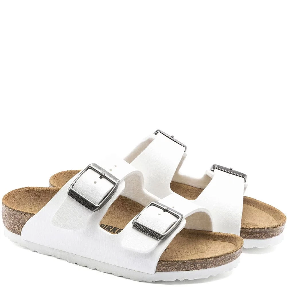 Birkenstock Arizona Kids Birko-Flor Sandals - White 4 Birkenstock Arizona Kids Birko-Flor Sandals - White - Image 4