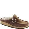 Birkenstock Women's Buckley Shearling Slip Ons - Tea/Natural