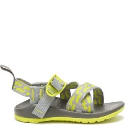 Chaco Kids Z1 Ecotread Sandals - Bolt Neon -Elliotts Boots Shop CUJCH180351 2