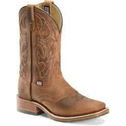 Double H Men's Square Toe Western Ropers - Brown -Elliotts Boots Shop DH3560 5