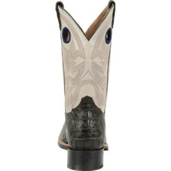 Double H Men's Caiman Print Safety Ropers - Chocolate -Elliotts Boots Shop DH5230 3