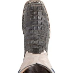 Double H Men's Caiman Print Safety Ropers - Chocolate -Elliotts Boots Shop DH5230 4