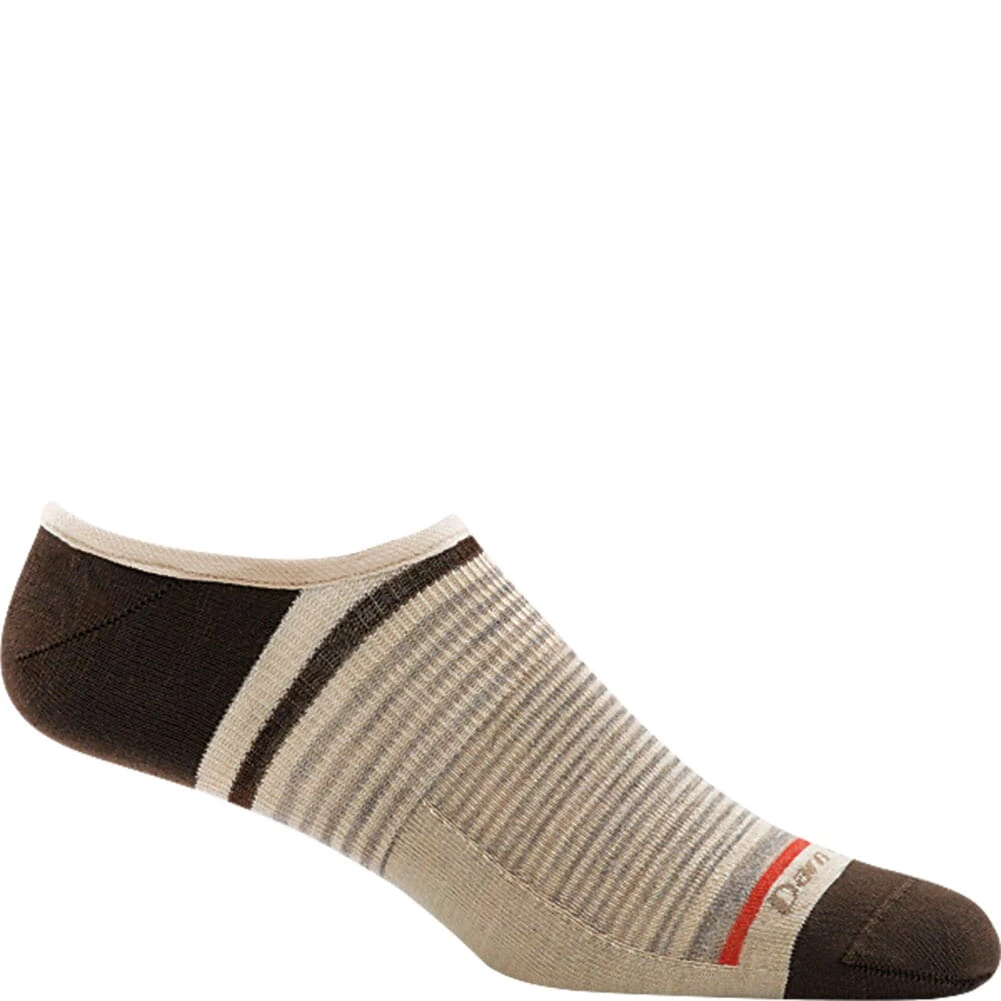 Darn Tough Men's Topless Stripe No Show Hidden Socks - Brown 1 Darn Tough Men's Topless Stripe No Show Hidden Socks - Brown