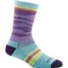 Darn Tough Women's Waves Crew Light Cushion Socks - Purple