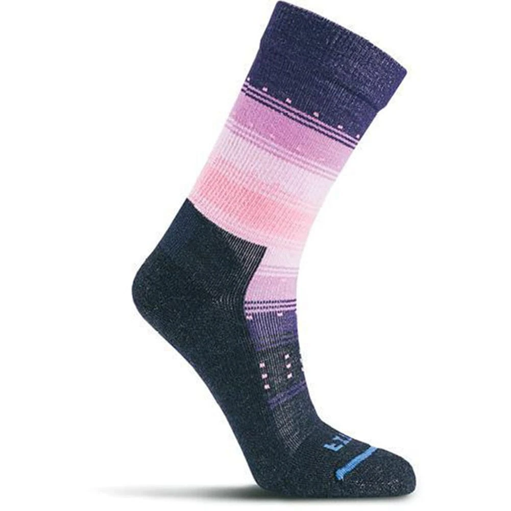 FITS Women's Gradient Stripe Casual Crew Socks - Navy/Cashmere Rose 1 FITS Women's Gradient Stripe Casual Crew Socks - Navy/Cashmere Rose