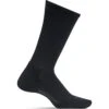 Feetures Men's Casual Rib Cushion Crew Socks - Black