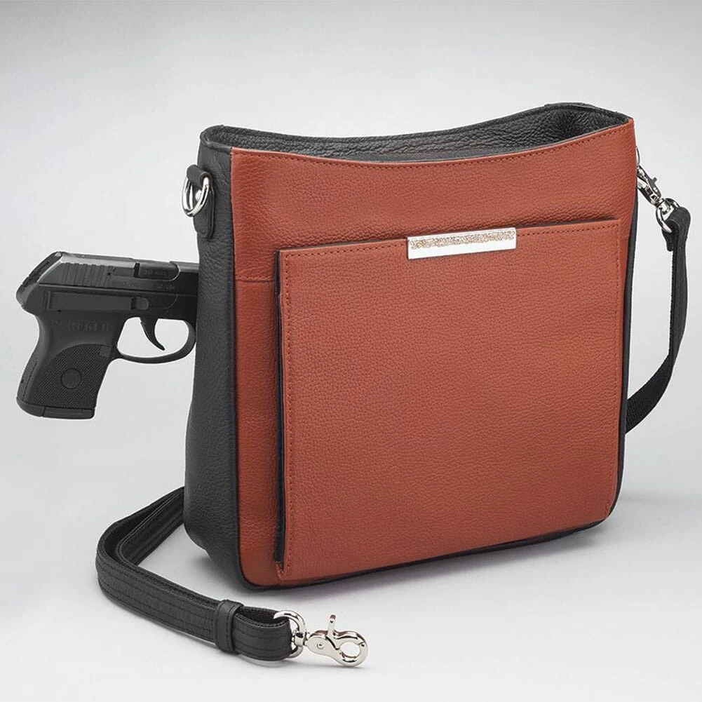 Gun Tote'n Mamas Women's Slim Cross Body Purse - Cinnamon/Black 2 Gun Tote'n Mamas Women's Slim Cross Body Purse - Cinnamon/Black - Image 2