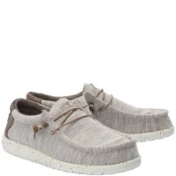 Hey Dude Men's Wally Canvas Casual Shoes - Limestone -Elliotts Boots Shop HD110381721 2