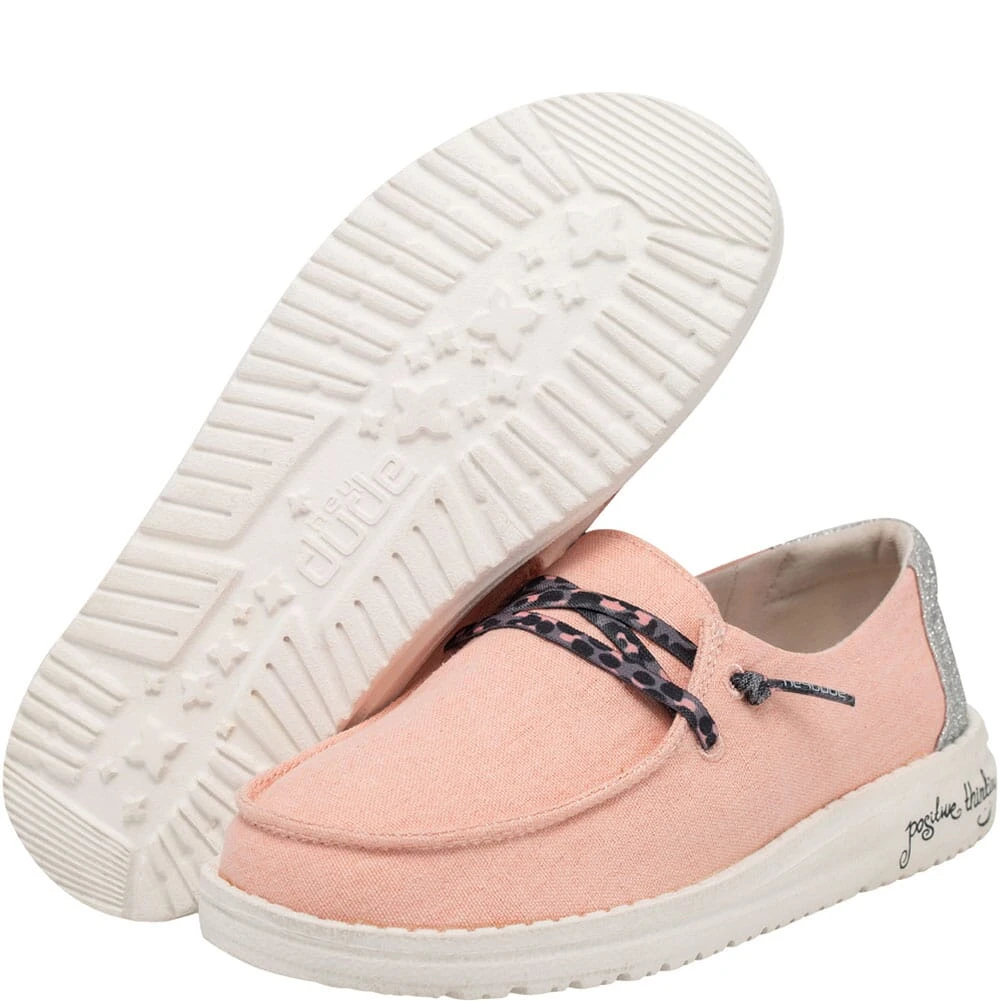 Hey Dude Kid's Wendy Casual Shoes - Rose Glitter 1 Hey Dude Kid's Wendy Casual Shoes - Rose Glitter