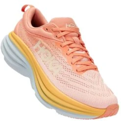 Hoka One One Women's Bondi 8 Athletic Shoes - Coral/Peach