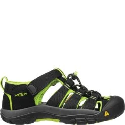 KEEN Little Kid's Newport H2 Sandals - Black/Lime Green -Elliotts Boots Shop KE1009942 2