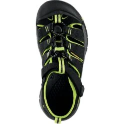 KEEN Little Kid's Newport H2 Sandals - Black/Lime Green -Elliotts Boots Shop KE1009942 4