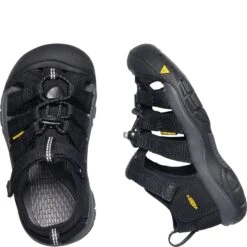 KEEN Kid's Newport H2 Sandals - Black/Keen Yellow -Elliotts Boots Shop KE1022824 3