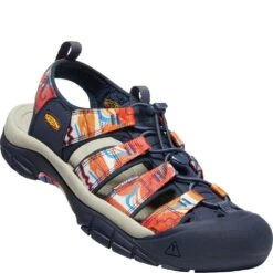 KEEN Men's Newport Retro Sandals - Groovy Orange/Navy -Elliotts Boots Shop KE1026348 2