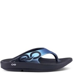 OOFOS Unisex OOriginal Sport Sandals - Black/Azul 7 OOFOS Unisex OOriginal Sport Sandals - Black/Azul -Elliotts Boots Shop OF1001 BLKAZUL 2