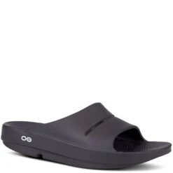 OOFOS Unisex OOAHH Slides - Black -Elliotts Boots Shop OF1100 BLK 5