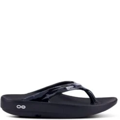 OOFOS Women's OOlala Limited Sandals - Black/Grey Camo -Elliotts Boots Shop OF1403 BLKGYCM 2