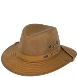 Outback Men's River Guide Oilskin Western Hat - Field Tan