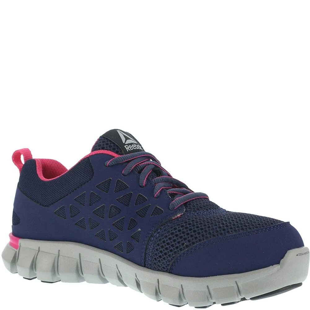 Reebok Women's Sublite Safety Shoes - Navy/Pink 1 Reebok Women's Sublite Safety Shoes - Navy/Pink