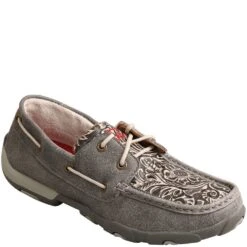 Twisted X Women's Boat Shoe Driving Moc - Grey/Multi -Elliotts Boots Shop TXWDM0130 5